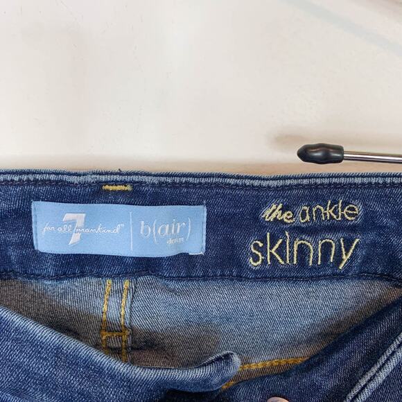 7FAM 7 FOR ALL MANKIND B(air) Denim The Ankle Skinny jean cropped 2833 - Picture 6 of 9
